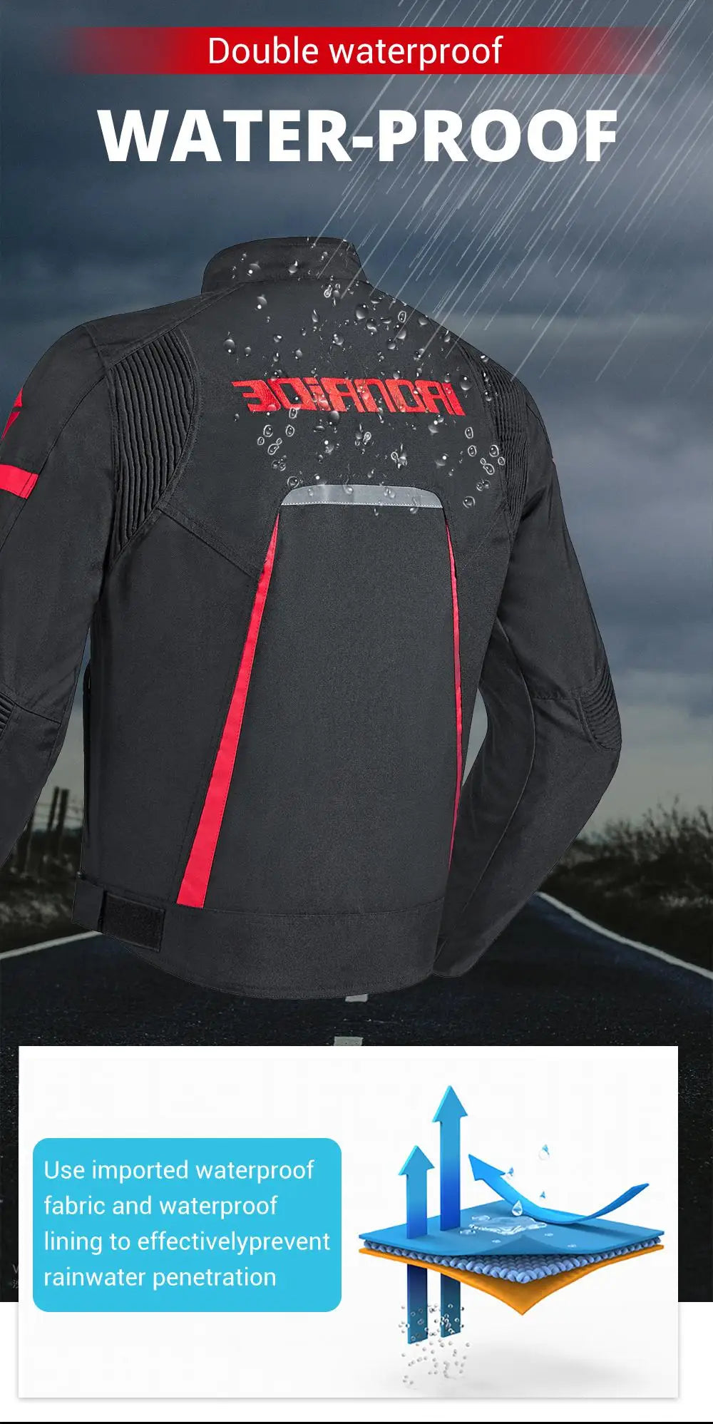 Waterproof Motorcycle Jacket & Pants Set with Protective Gear