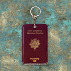 France Travel Passport Yemen Oman Custom Access Card Case Leather Card Holder Keychain Key Ring Transportation Card Case Gifts