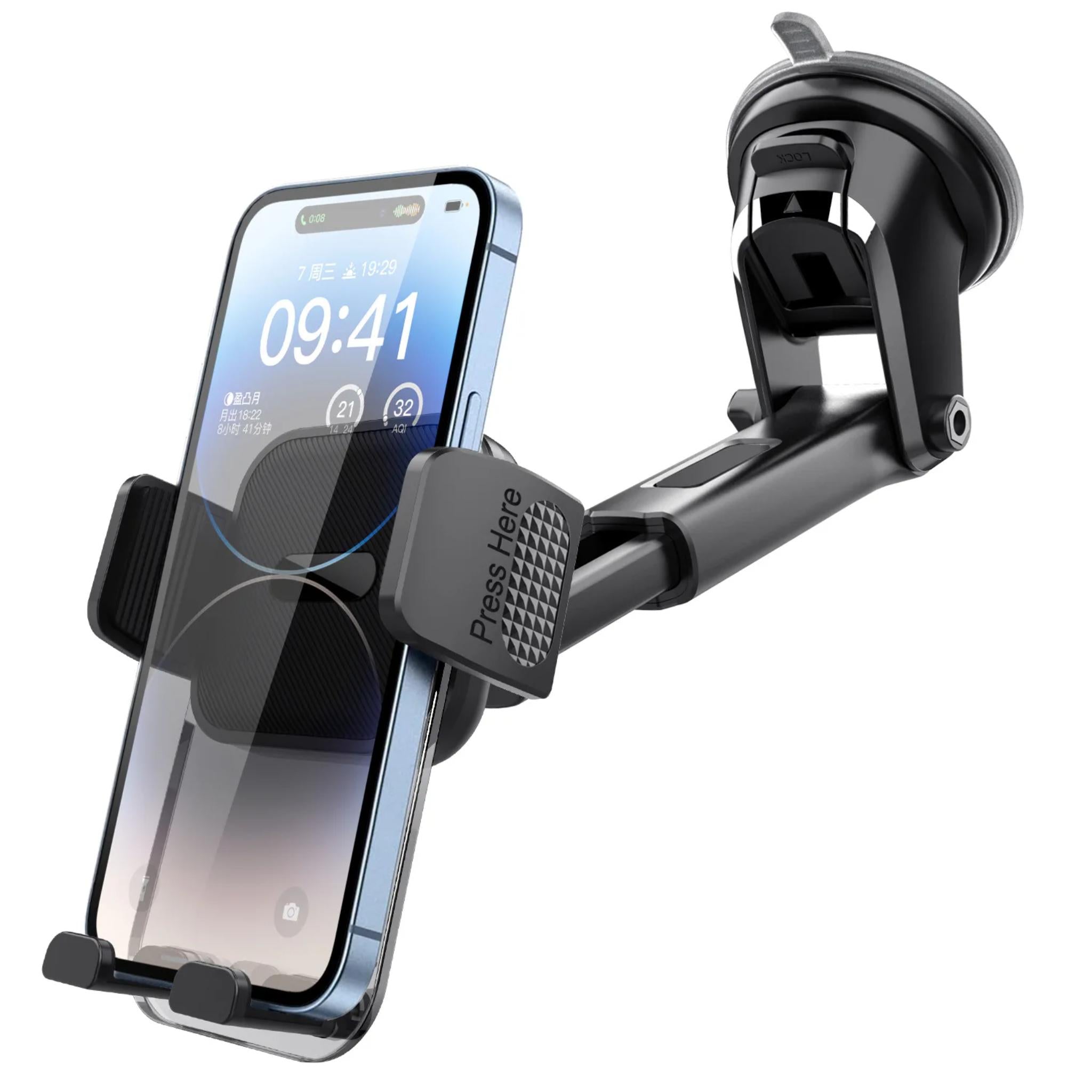 Car Cell Phone Holder Cellphone Mount for Dashboard Windshield Auto Dash Mobile IPhone Support Fit 4.7-7" Smartphone Auto Supply