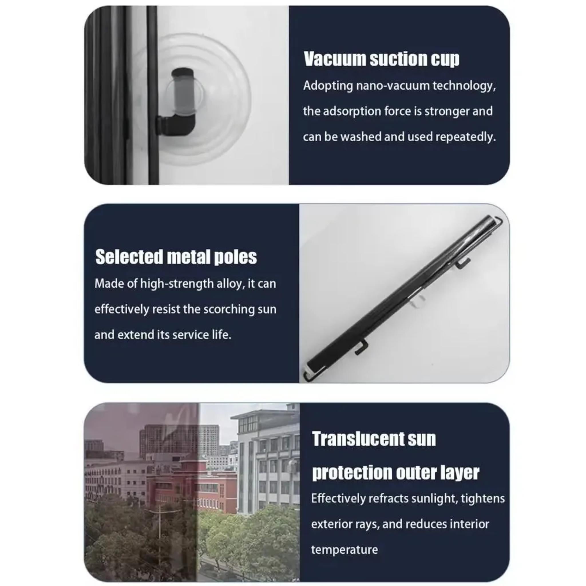 Retractable Car Sun Shade – Front & Rear Anti-UV Windshield Visor Protector